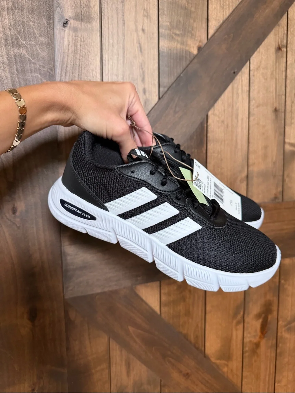 Adidas Cloudfoam Flex Slounge Shoes - Black/White